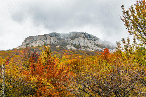 mountains and forests of crimea on an autumn day