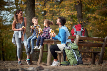 Happy family having fun in nature