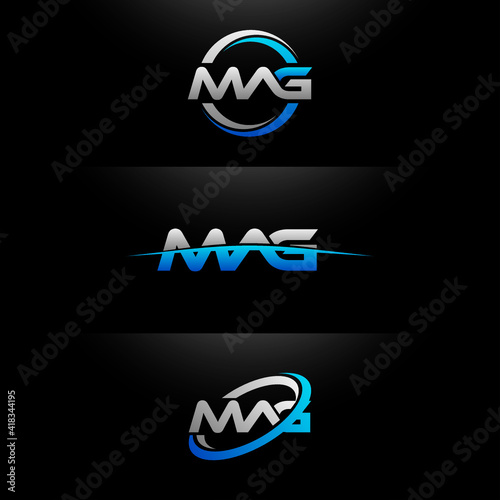 MAG Letter Initial Logo Design Template Vector Illustration