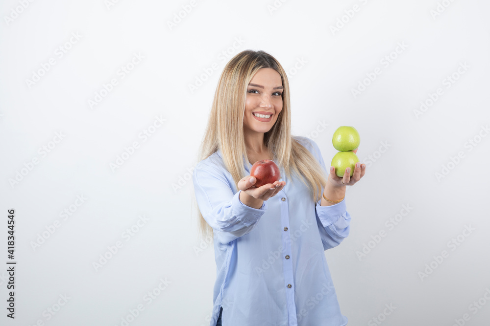 Portrait photo of a pretty attractive woman model standing Portrait photo of a pretty attractive woman model standing