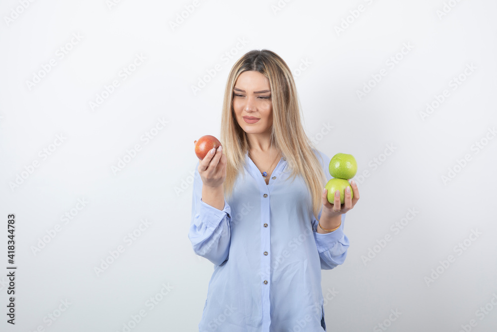Portrait photo of a pretty attractive woman model standing Portrait photo of a pretty attractive woman model standing