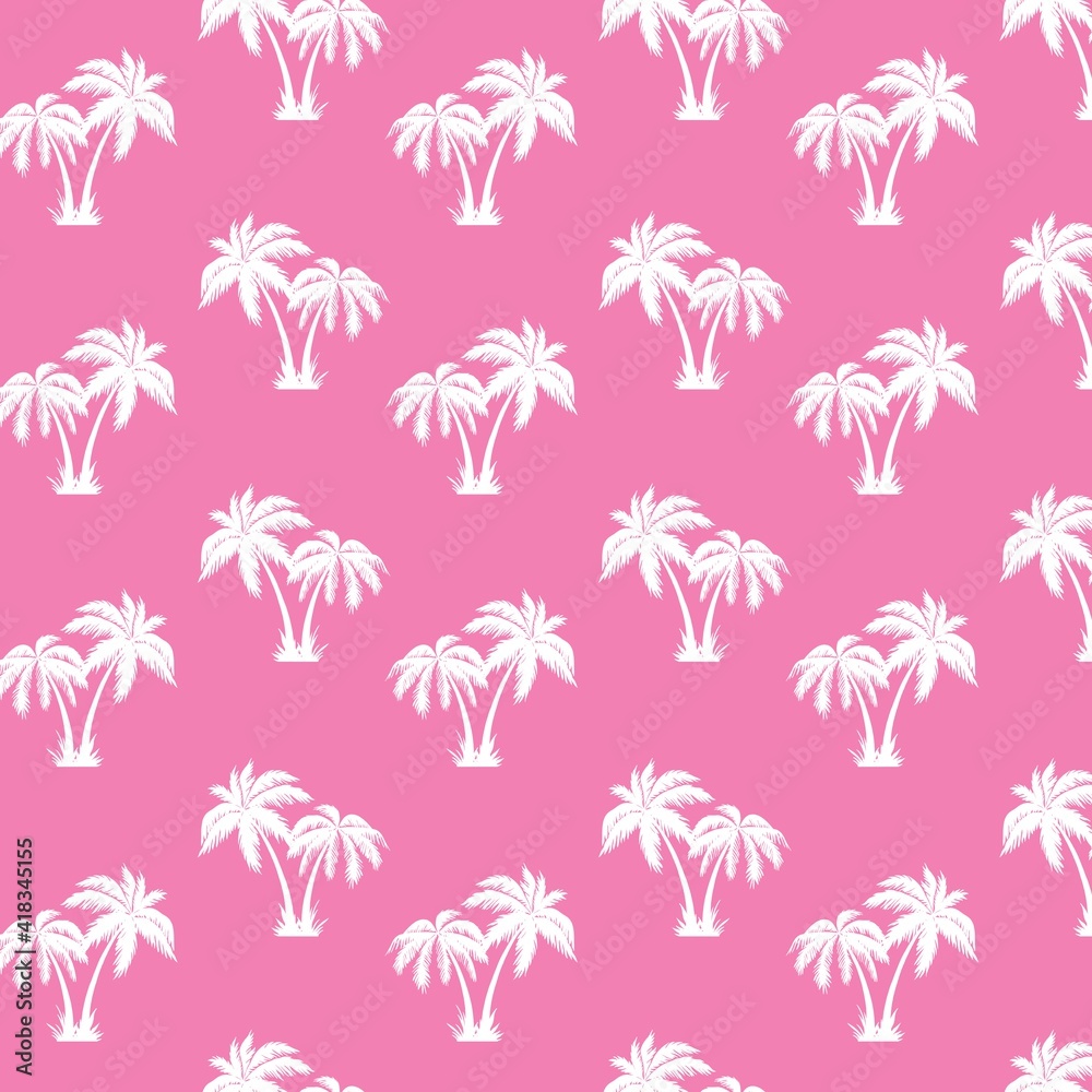 seamless pattern with pink flowers