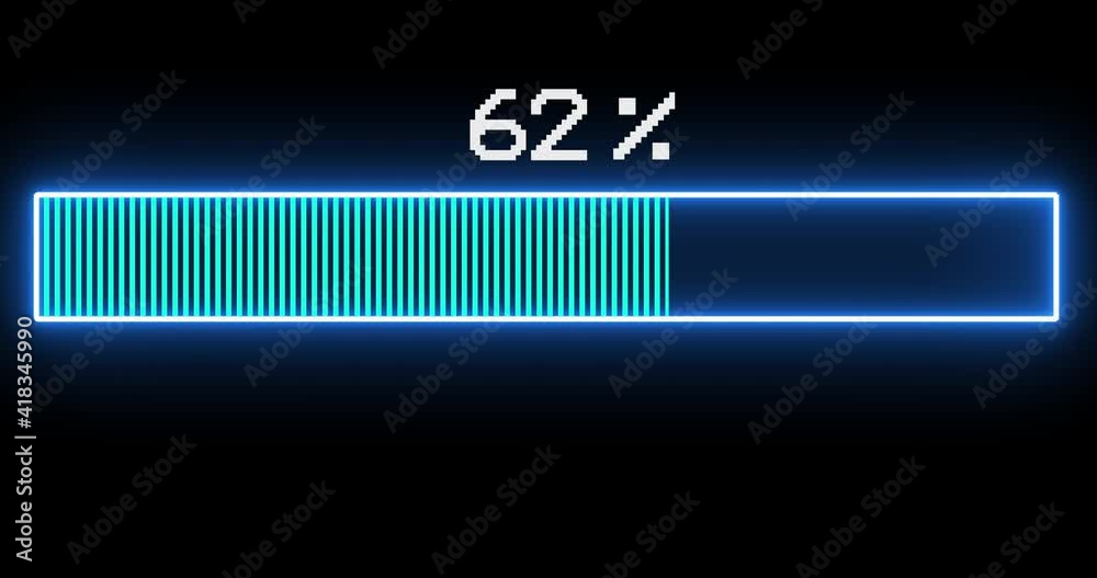 Video of loading with download bar.Transfer Download 0-100% in black background,Digital data,circuit board, Scientific,Video digital art and technology concept.  