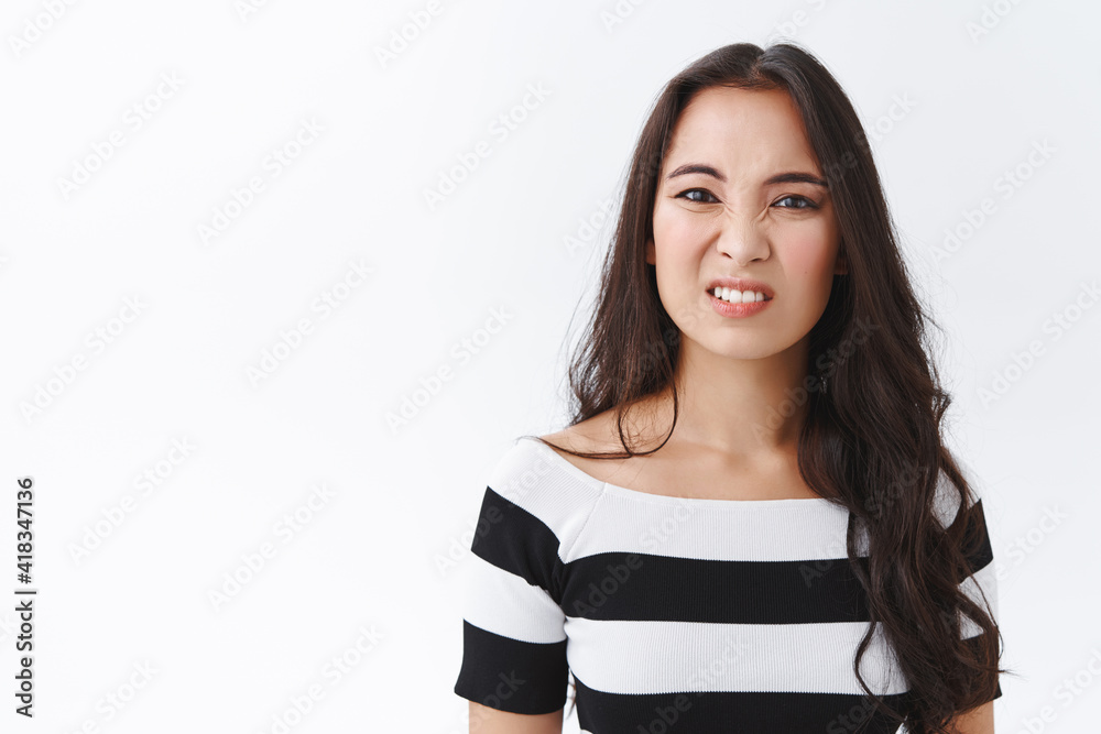 Girl Feeling Pity Or Sorry For Friend Got In Trouble Attractive Awkward Young Asian Woman 