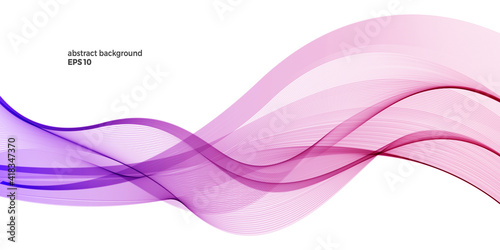 Abstract purple line wave background for brochure, flyer and multi commercial usage. Vector wave graphic element.
