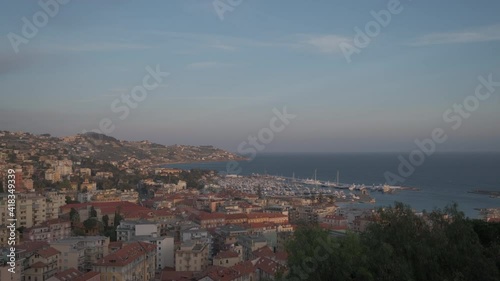 Sanremo cityscape panorama at day. San Remo in Liguria, Italy photo