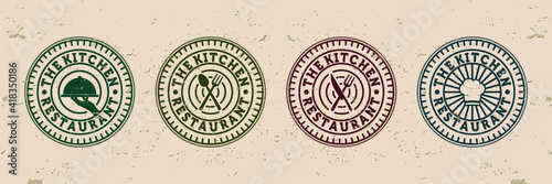 Premium Set of Restaurant or Cafe Logo Vector Illustration Design. Exclusive Collection of Restaurant or Cafe Logo Design. Modern Vintage Restaurant Logo Concept. Creative Food Logo Design Inspiration