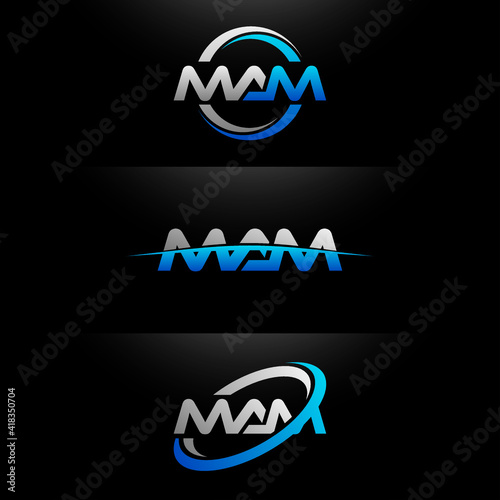 MAM Letter Initial Logo Design Template Vector Illustration photo