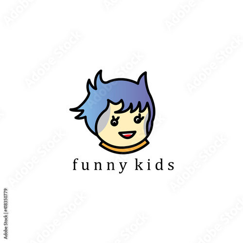 funny kids logo dream vector design illustration