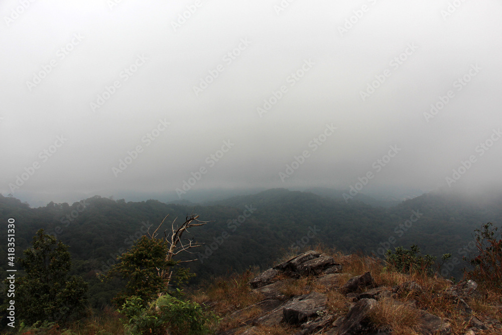 View from above, mountain rangs, landscape, see view, mountain view in the northern of Thailand.