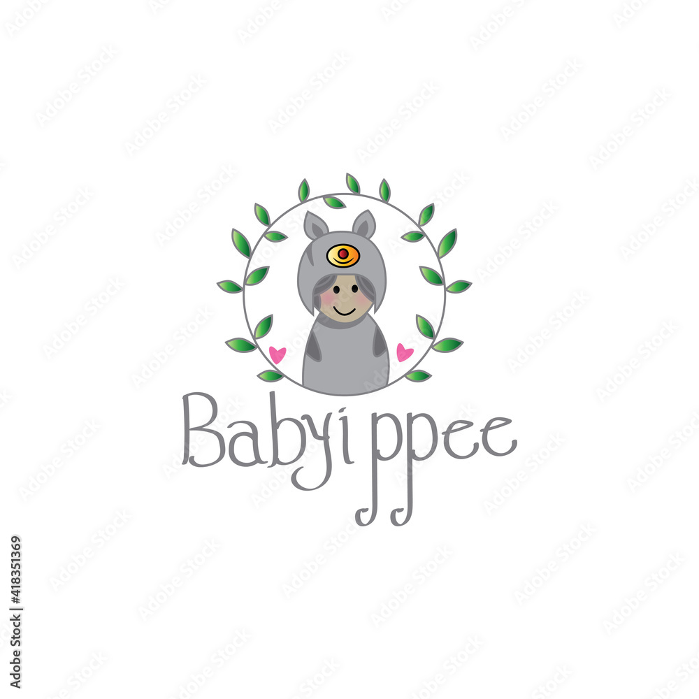 Naklejka premium funny kids logo dream vector design illustration