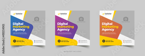 Editable Post Template Social Media Banners for Digital Marketing. Creative Modern Stories. Streaming. Vector Illustration photo