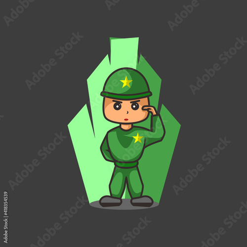 Vector Illustration of Tiny Soldier Design