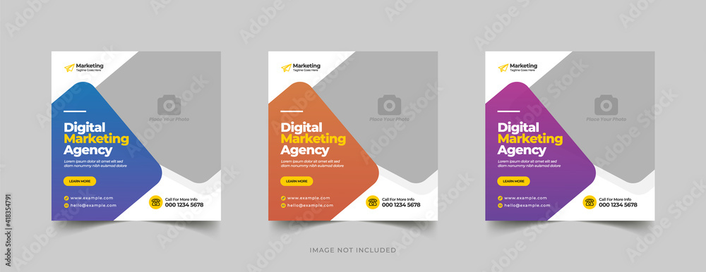 Fototapeta premium Editable Post Template Social Media Banners for Digital Marketing. Creative Modern Stories. Streaming. Vector Illustration