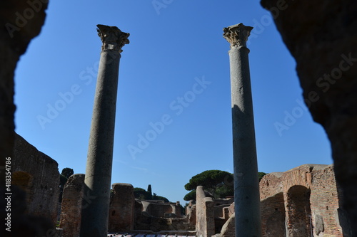 ruins of a temple in Ostia Antica 