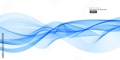 Blue color wave background for flyer, brochure, cover. Modern graphic wave, isolated element