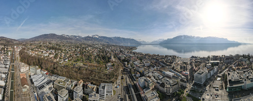 Drone pictures of Vevey, Switzerland. 