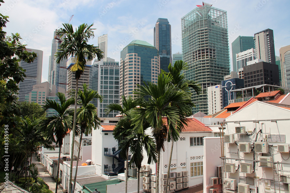 skyline and residential buildings in singapore 