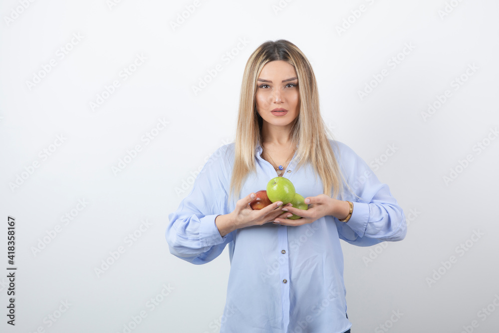 Portrait photo of a pretty attractive woman model standing Portrait photo of a pretty attractive woman model standing