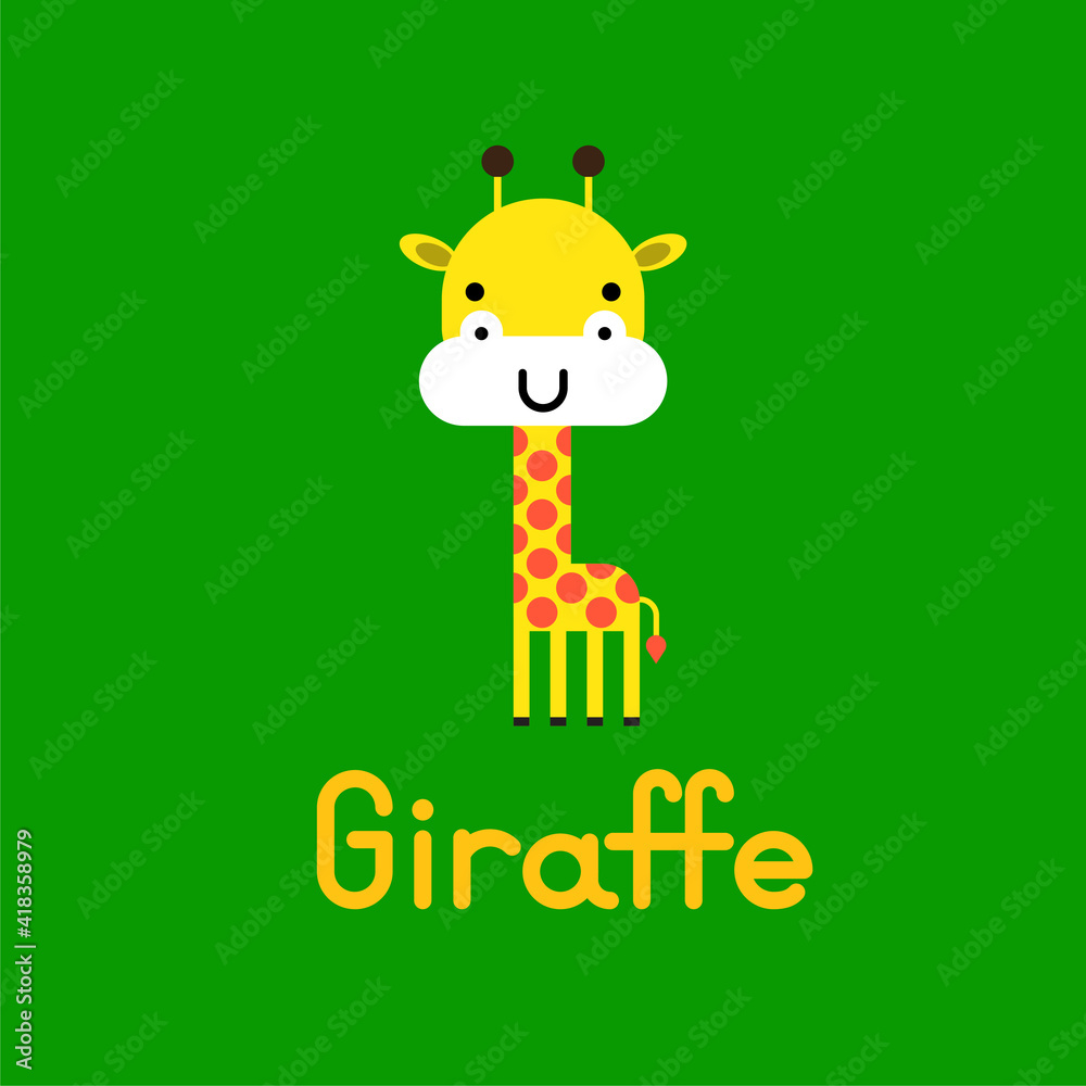 Cute cartoon giraffe. Vector illustration. Cute cartoon giraffe. Vector illustration.