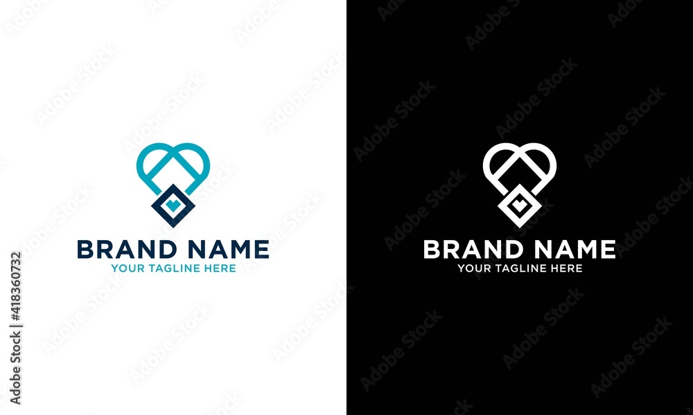 heart symbol logo icon design template elements heart symbol logo icon design template elements