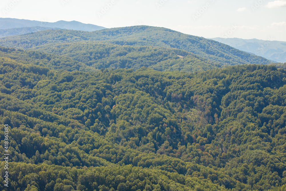Fototapeta premium Natural views from a height. Beautiful panoramic landscape from a high point