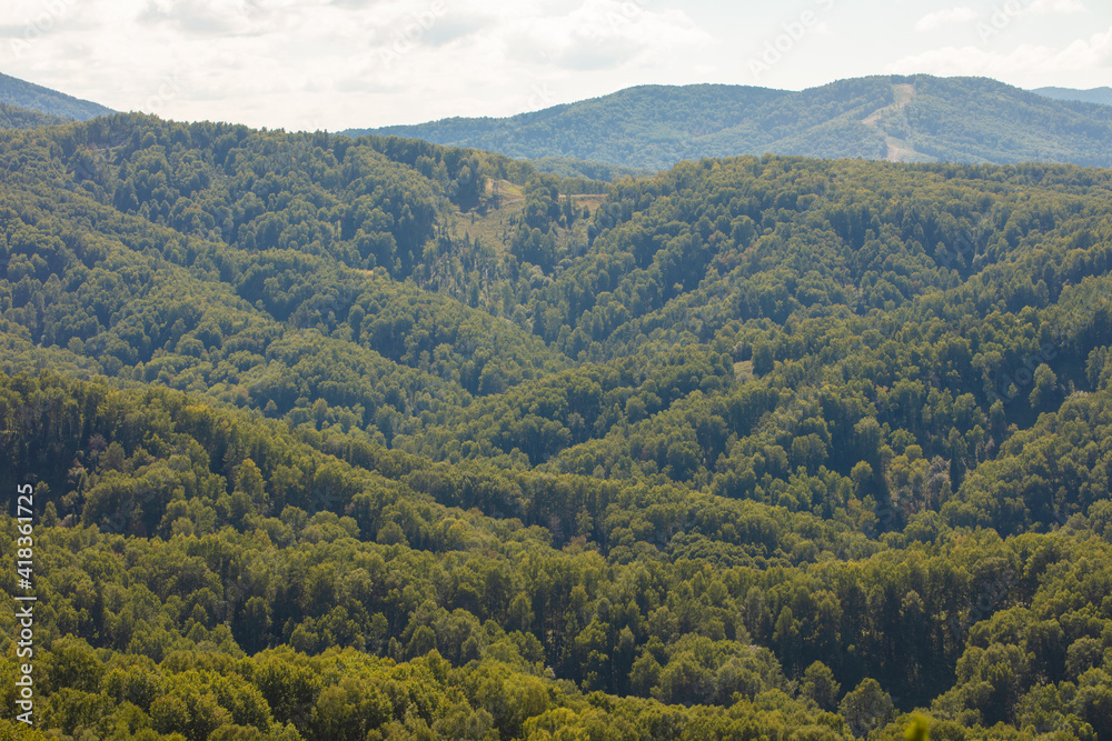 Natural views from a height. Beautiful panoramic landscape from a high point Natural views from a height. Beautiful panoramic landscape from a high point