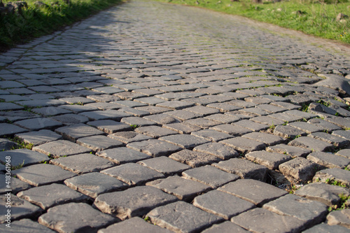 Ancient roman cobble street,The first important main road was the famous 