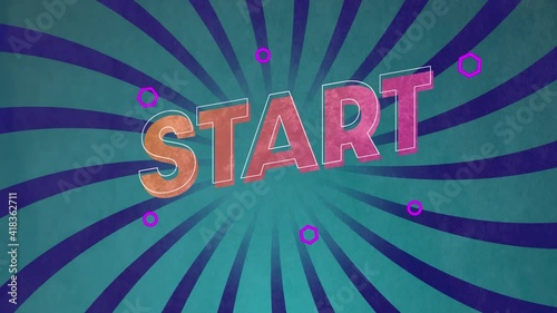 Wallpaper Mural Animation of start text over spinning blue and green background spinning Torontodigital.ca