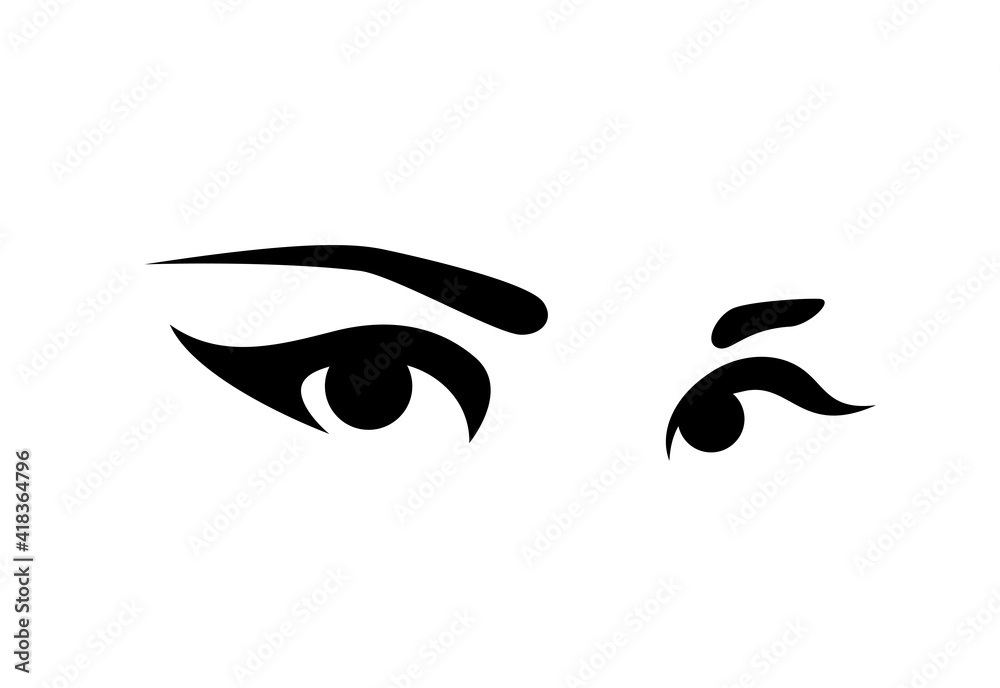 beautiful woman eyes with long eyelashes and elegant brows - black and white simple vector design for beauty care concept beautiful woman eyes with long eyelashes and elegant brows - black and white simple vector design for beauty care concept