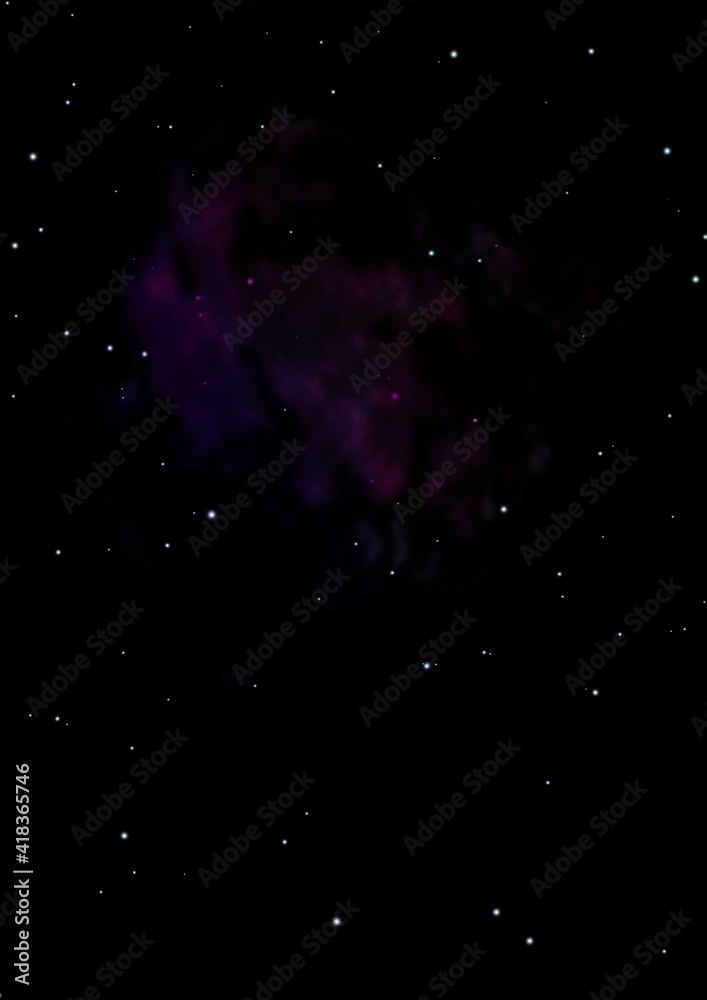 Obraz premium Star field and distant cold space nebula.