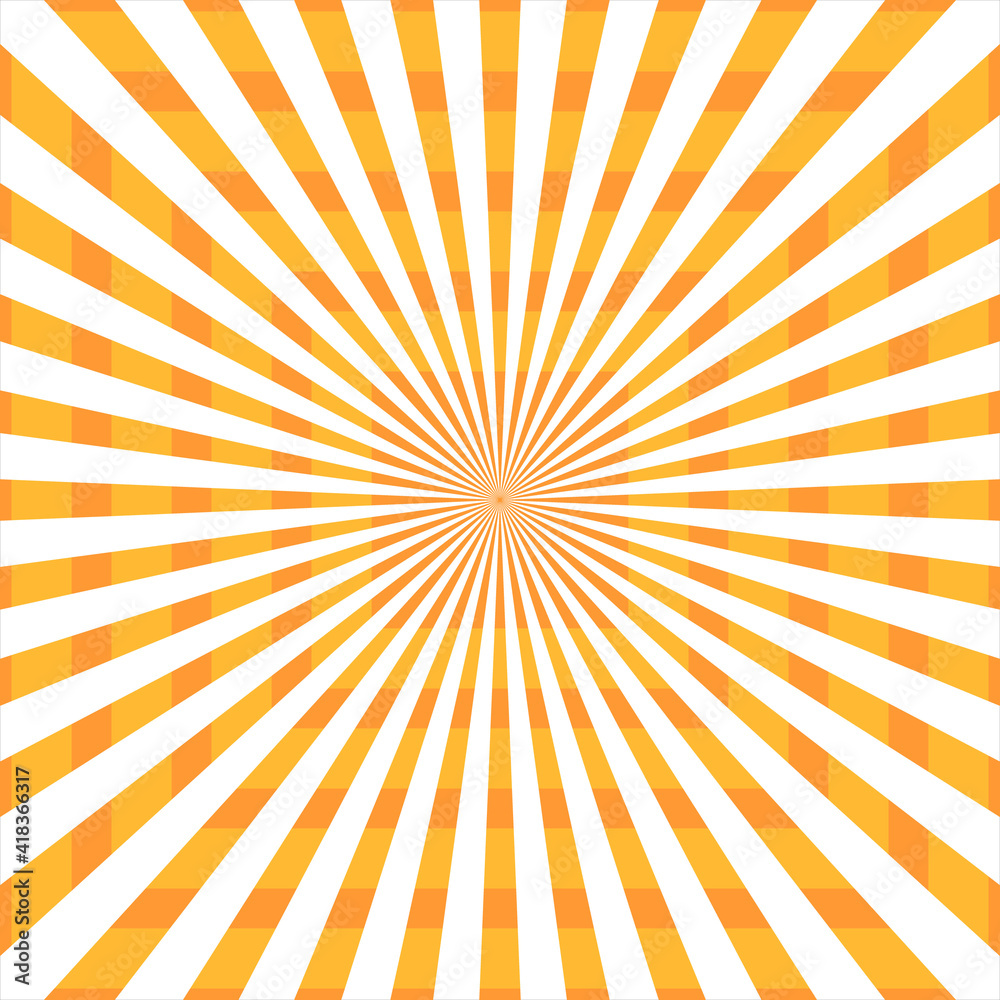 Fototapeta premium Starburst, sunburst background. Vintage abstract template with yellow sunrays eps 10