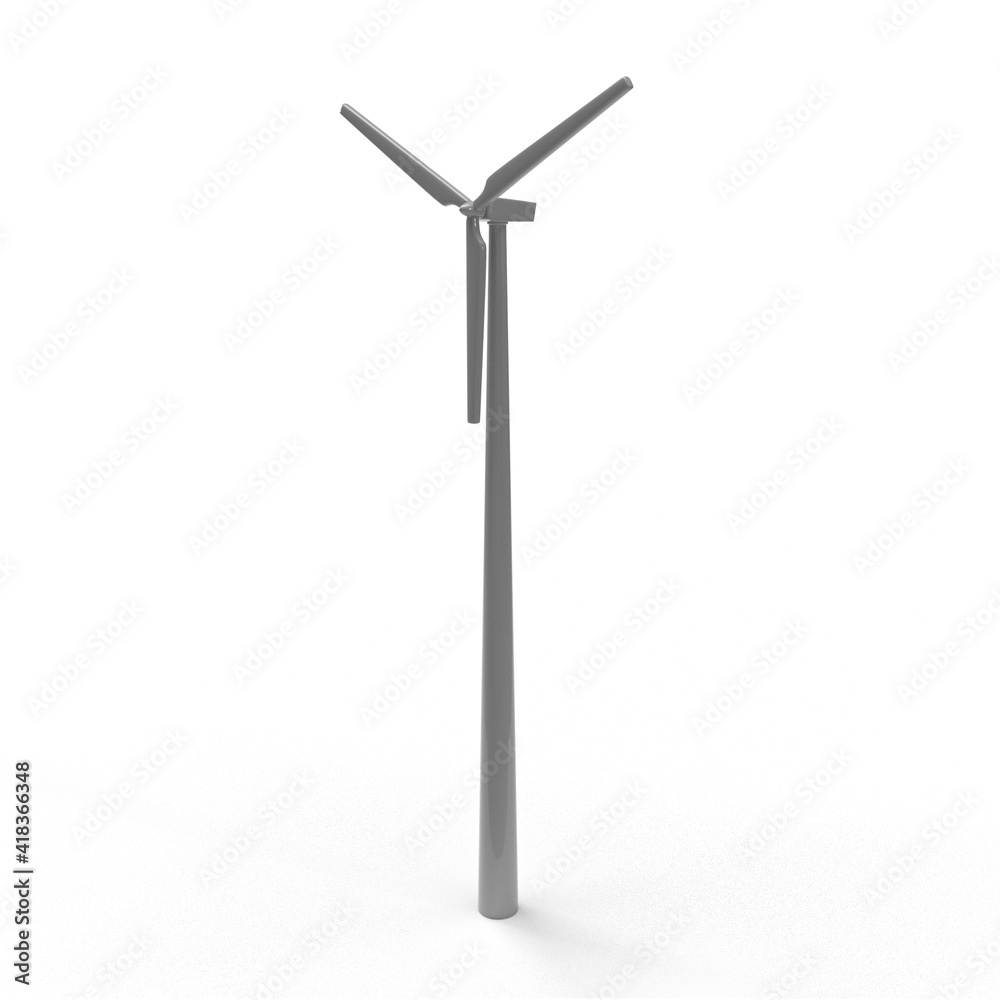 wind turbine on white background wind turbine on white background