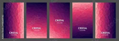 Set of abstract vector banners with triangle background. Template for design and social networks