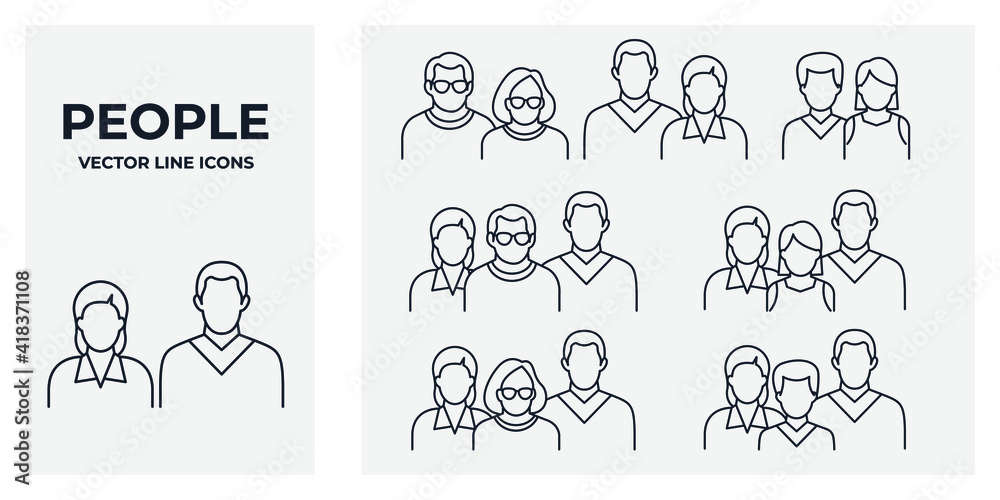 Set of Human Group Icon. people family pack symbol template for graphic and web design collection logo vector illustration Set of Human Group Icon. people family pack symbol template for graphic and web design collection logo vector illustration