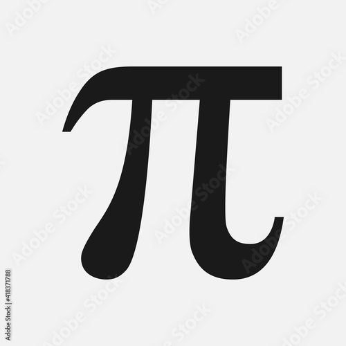 Pi symbol flat vector icon isolated on white background.