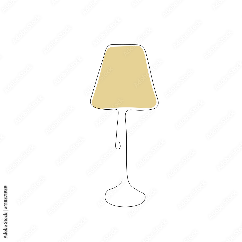 Lamp drawing on white background, vector illustration Lamp drawing on white background, vector illustration