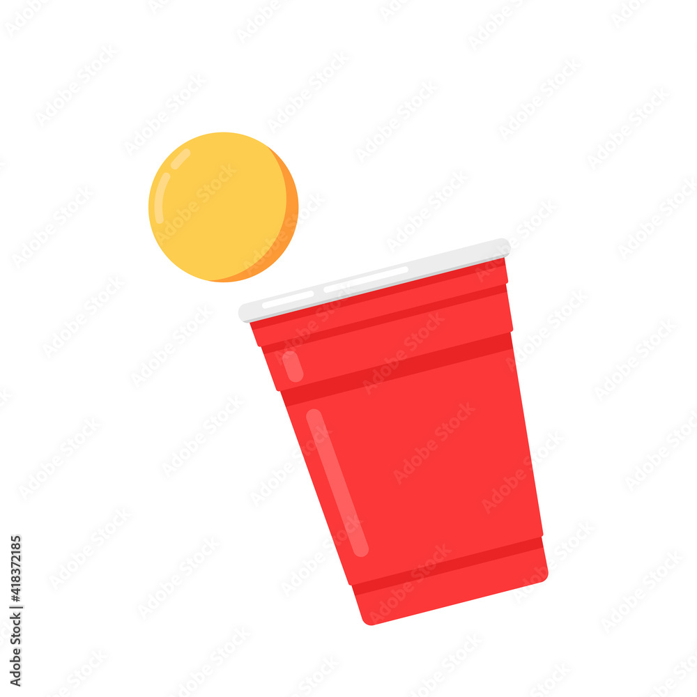 Red beer cup vector. Red plastic cup isolated on white background. Red beer cup vector. Red plastic cup isolated on white background.