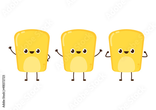 Corn kernel character design. Corn on white background. Corn kernel vector.