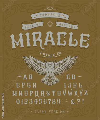 Font Miracle. Craft retro vintage typeface design