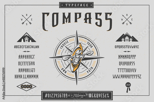 Font Compass Craft retro vintage typeface design