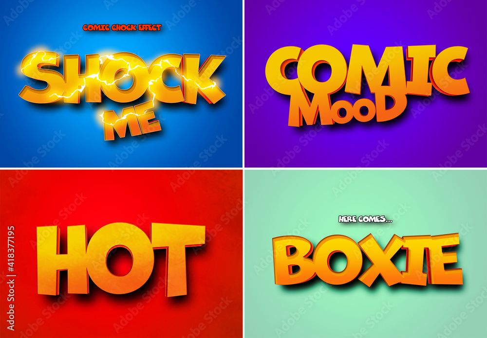 Comic Book Lightning Text Effect Mockup Stock Template Adobe Stock