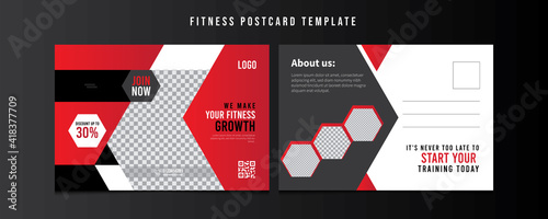Fitness Post Card Design Template, Sports Postcard Template, Vector Template, Professional Business Postcard Design, Event Card Design, Invitation Design, Direct Mail EDDM Template.