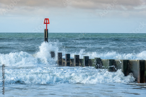 Southbourne Beach on a beautiful Sunny but windy Day. photo