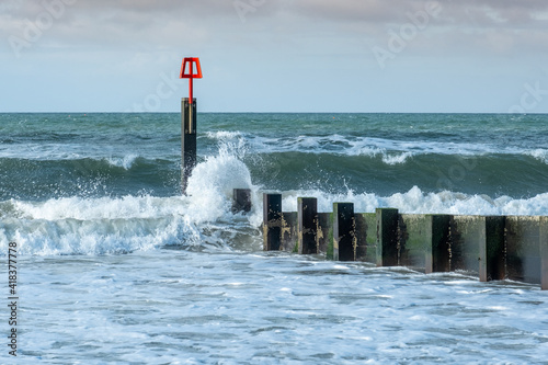 Southbourne Beach on a beautiful Sunny but windy Day. photo