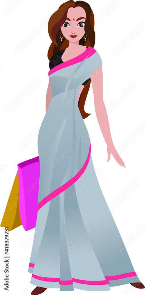 The face of today's young Indian woman in saree. The face of today's young Indian woman in saree.