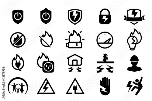 Icon for electrical protection and problems from household appliances.