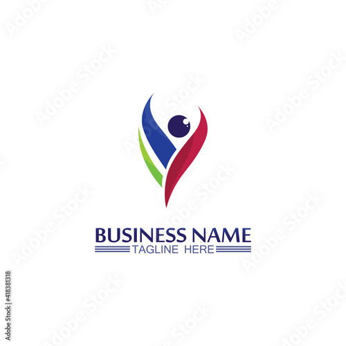 succes logo team work brand and business logo, vector community, unity colorful and friendship , partner teamwork care logo