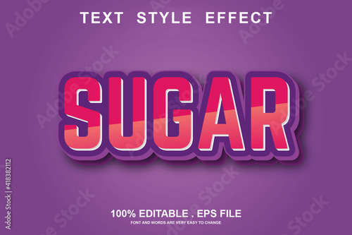 sugar text effect editable