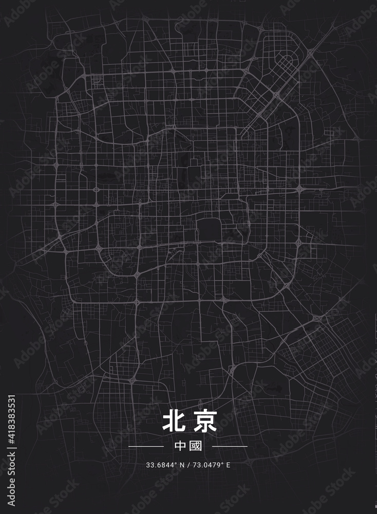 Map of Beijing, China